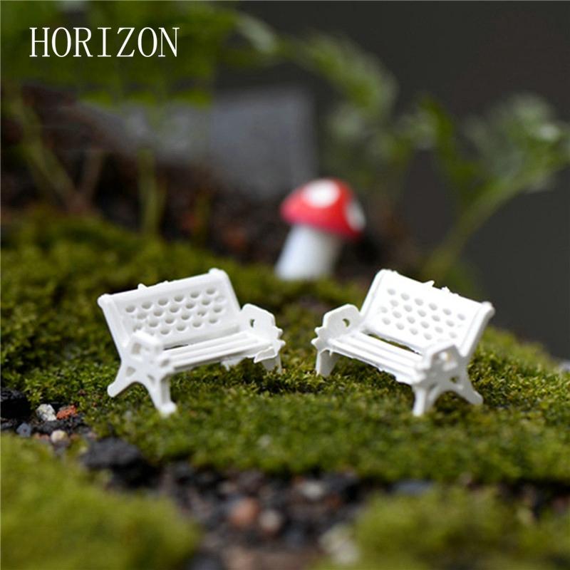 2 Mini White Garden Chair Ornaments