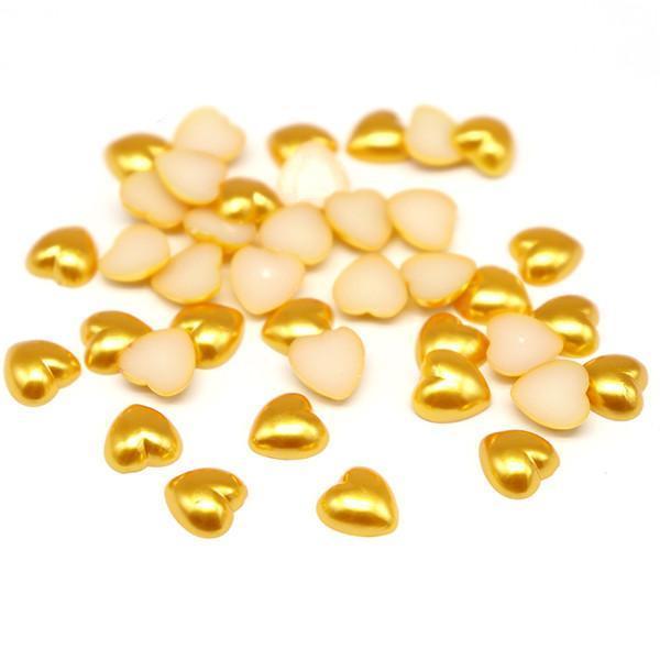 10mm Flatback Heart Shaped ABS Beads