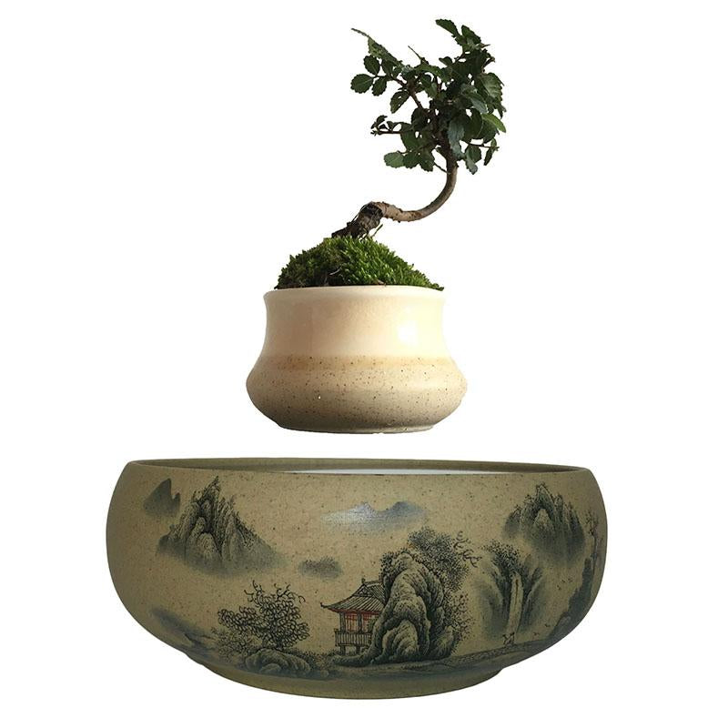 Japanese Village Base Levitating Air-Floating Bonsai Pot