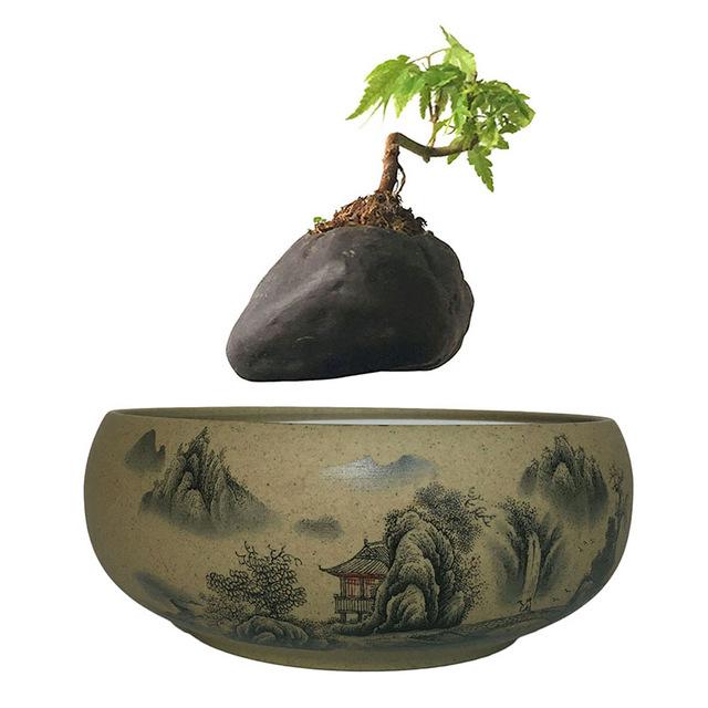 Japanese Village Base Levitating Air-Floating Bonsai Pot