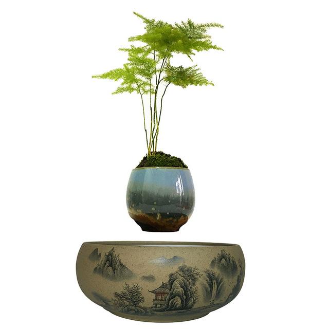 Japanese Village Base Levitating Air-Floating Bonsai Pot