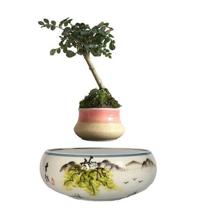 Japanese Landscape Base Levitating Air-Floating Bonsai Pot