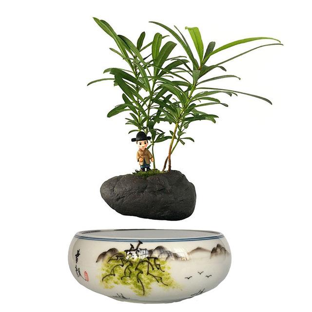 Japanese Landscape Base Levitating Air-Floating Bonsai Pot