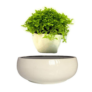 White Ceramic Base Levitating Air-Floating Bonsai Pot