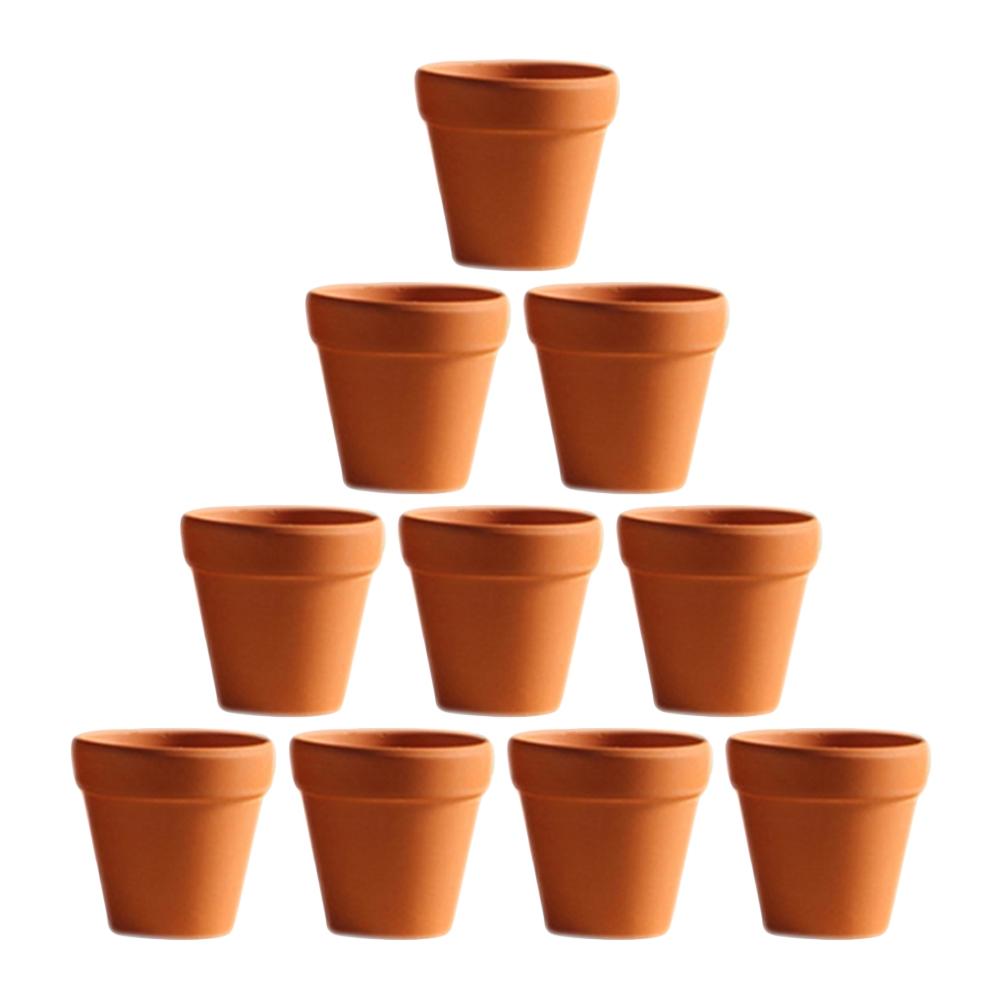 10Pcs Small Mini Clay Pots