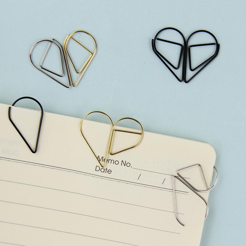 10PCS Heart/Drop Shaped Paper Clips