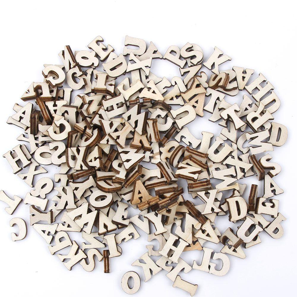 200Pcs Mixed A-Z Wooden Letters/Numbers